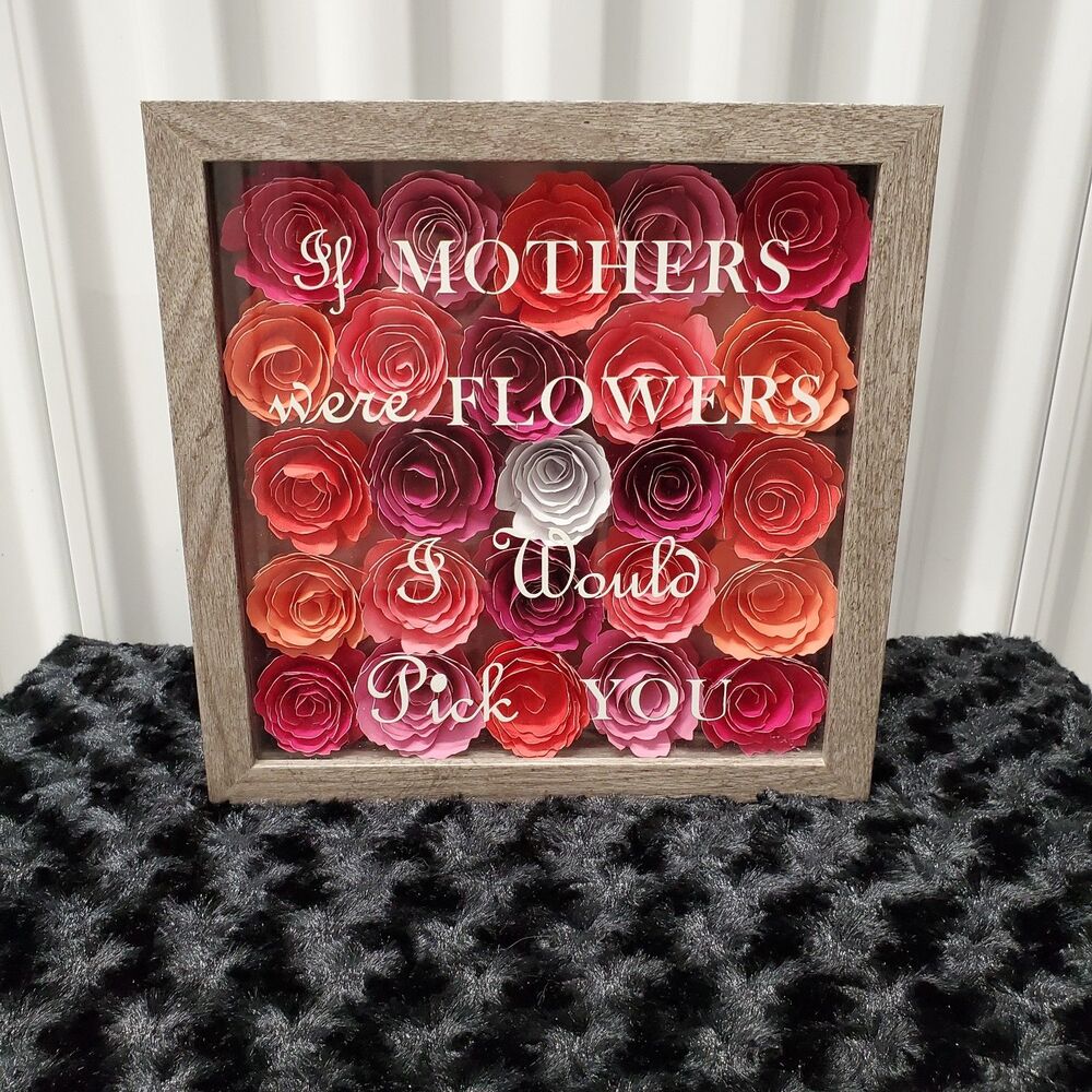 Handmade Mother Shadowbox w/Paper Roses - 0349 - Picture 3 of 5